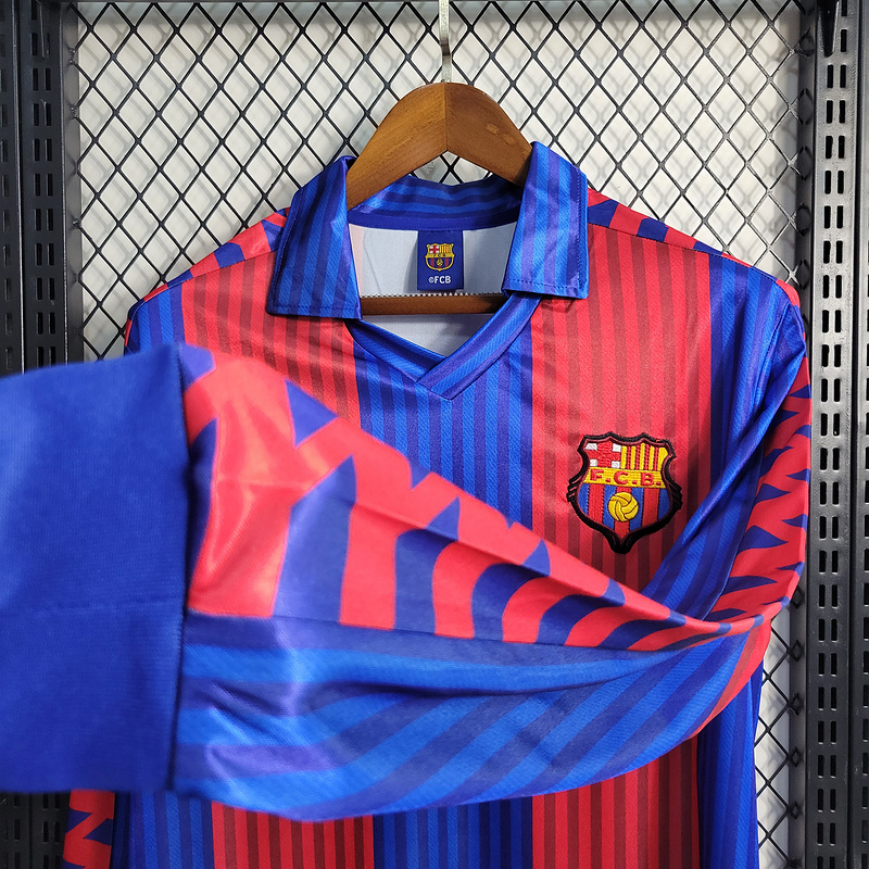 Retro 1992 fc Barcelona Home Long Sleeve  Football jersey retro