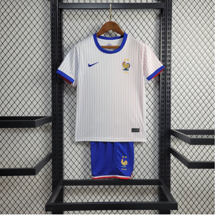 2024-25 France Away KIDS CAMAVINGA  GRIEZMANN GIROUD MBAPPE DEMBELE T. HERNANDEZ Football jersey