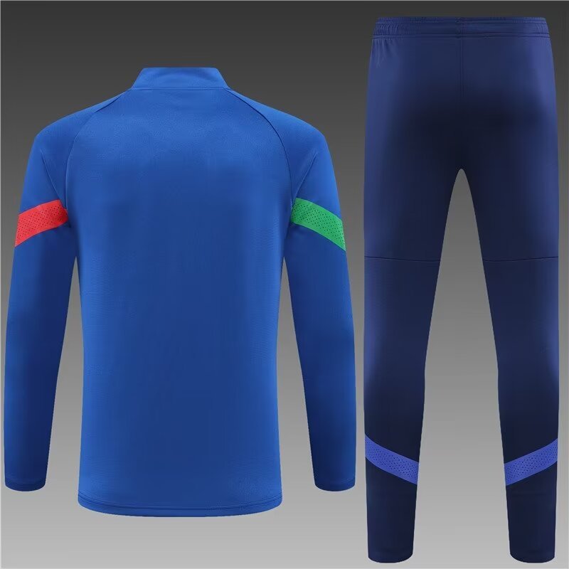 2022-2023 Italian long zipper jacket blue suit