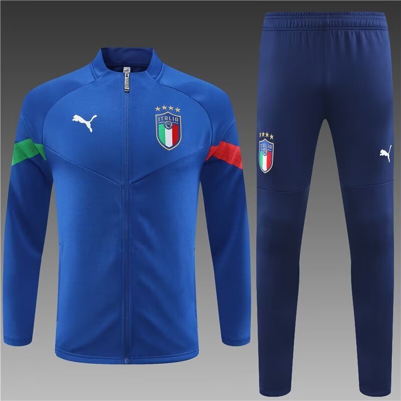 2022-2023 Italian long zipper jacket blue suit
