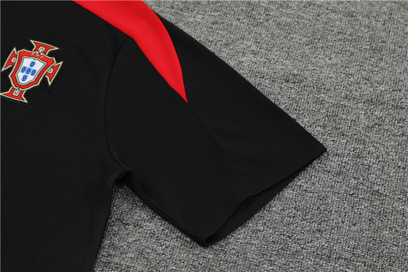 24-25 Short Sleeve Training Jersey Portugal Black