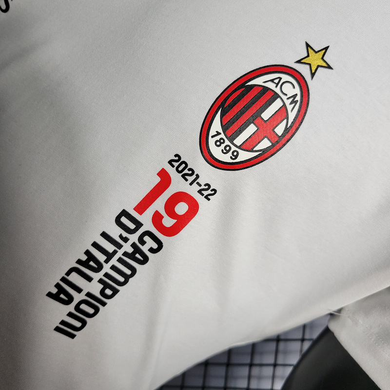2022-23 AC Milan Championship 19 Championship Camiseta Comemorativa Branca