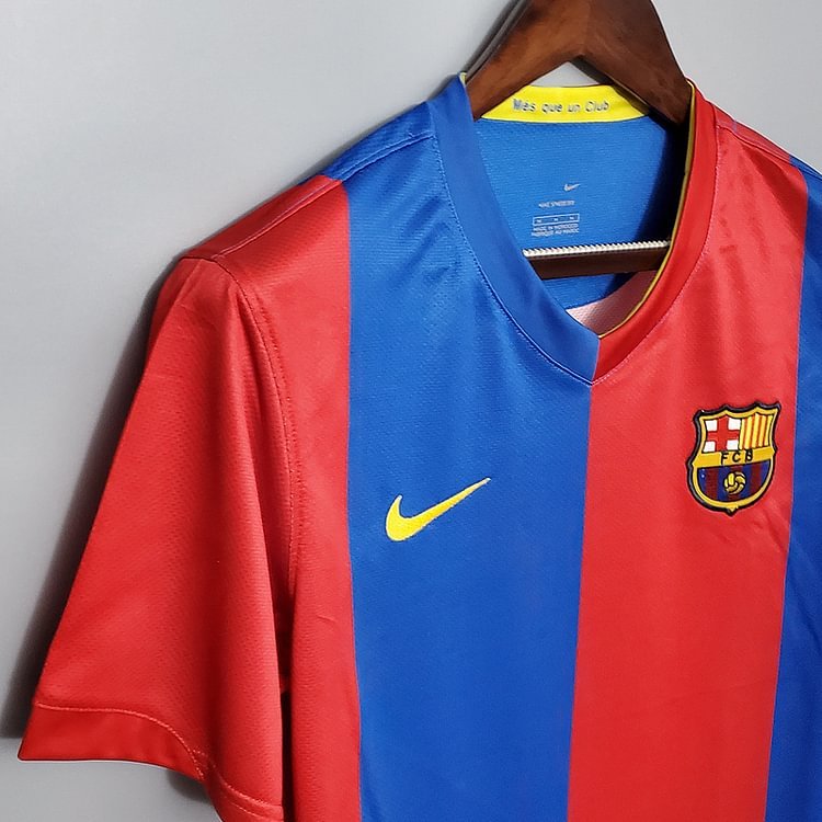 Retro FC Barcelona 2006-07 home XAVI MESSI RONALDINHO DECO ETO'O Football jersey retro