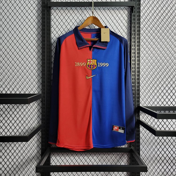 Centenary Edition Retro 1999 FC Barcelona Long Sleeve 100th Anniversary version home FIGO RIVALDO GUARDIOLA ANDERSON Football jersey retro
