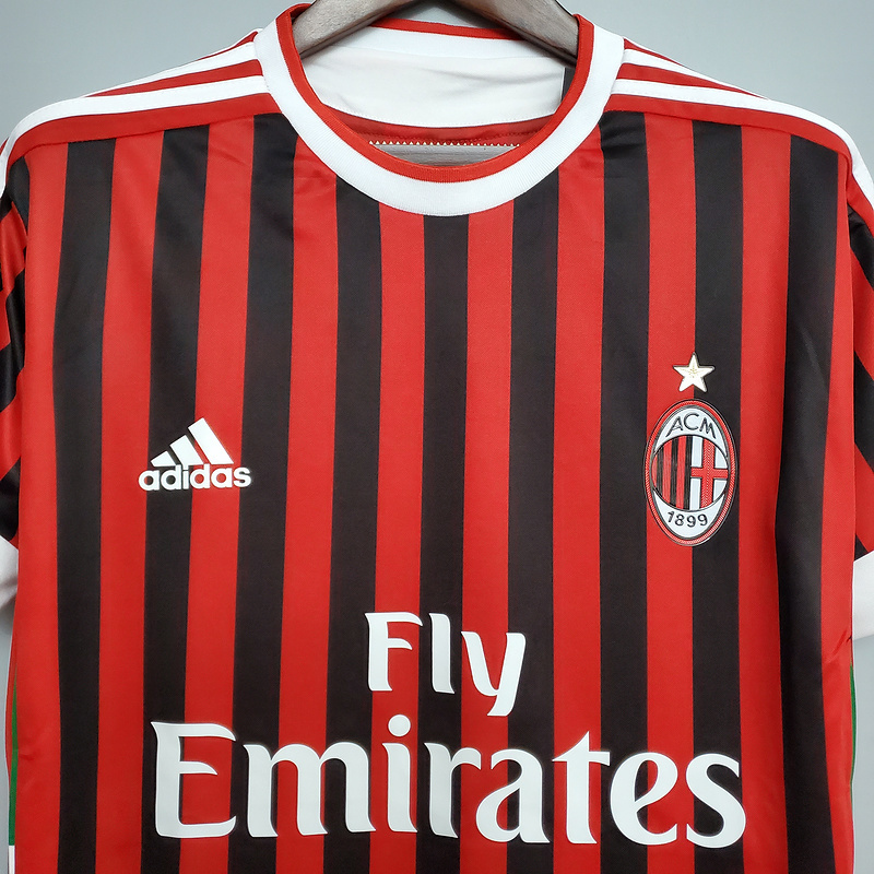 Retro 2011-12 AC Milan home IBRAHIMOVIC ZAMBROTTA KAKA MALDINI RONALDINHO BECKHAM PIRLO  Football jersey retro