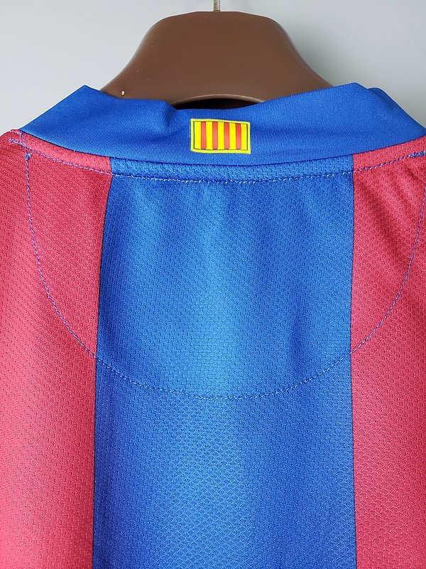 Retro 2007-08 Barcelona long sleeves home MESSI RONALDINHO ETO'O XAVI A.INISTA HENRY Football jersey retro