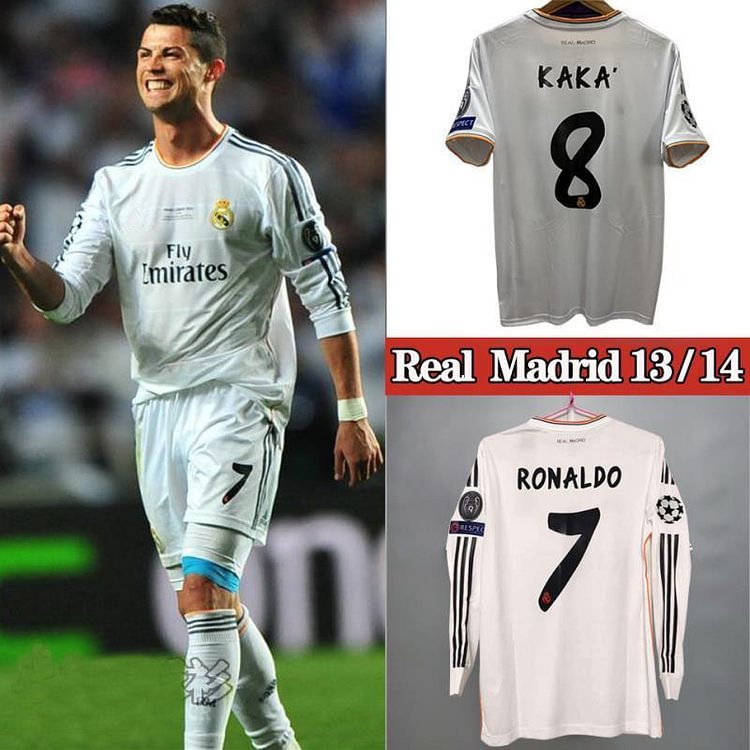 Retro Real Madrid 2013-14 home RONALDO Benzema Bale Sergio Ramos Alonso Di Maria Modric Football jersey retro
