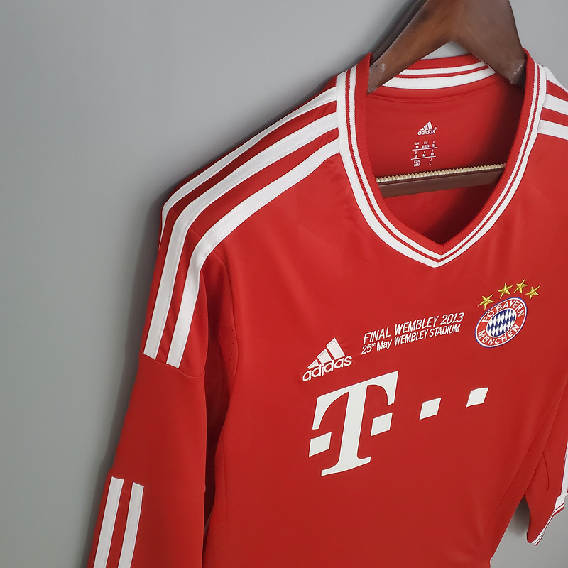 Retro long sleeve Bayern Munich 13-14 Champions League home   Football jersey retro