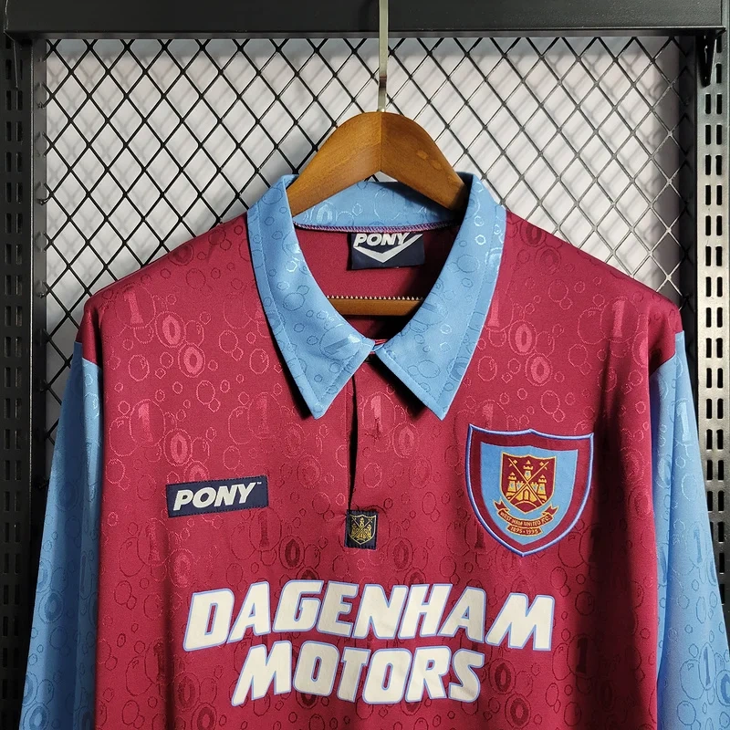 Retro 1995-97 West Ham Long Sleeves Home Football jersey retro