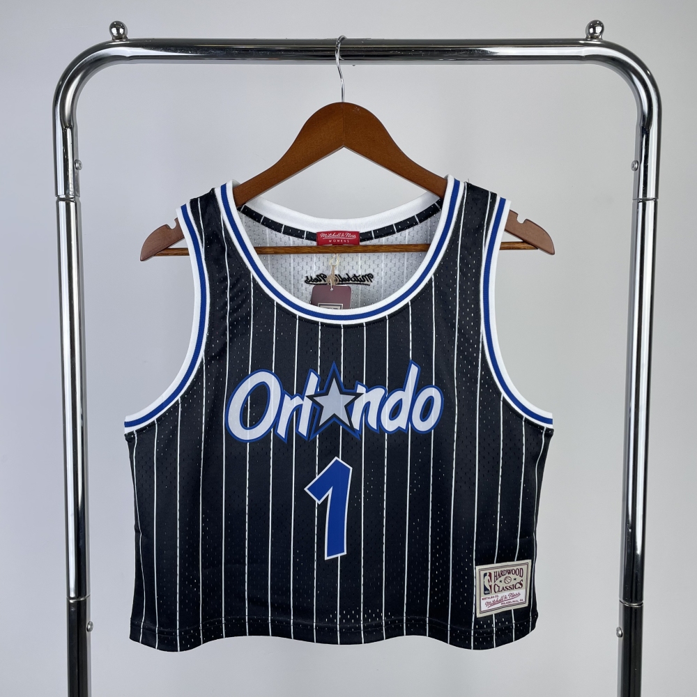 MN Women's Open Navel Vintage Jersey Orlando Magic 94-95 Season Grey 1 Hardaway