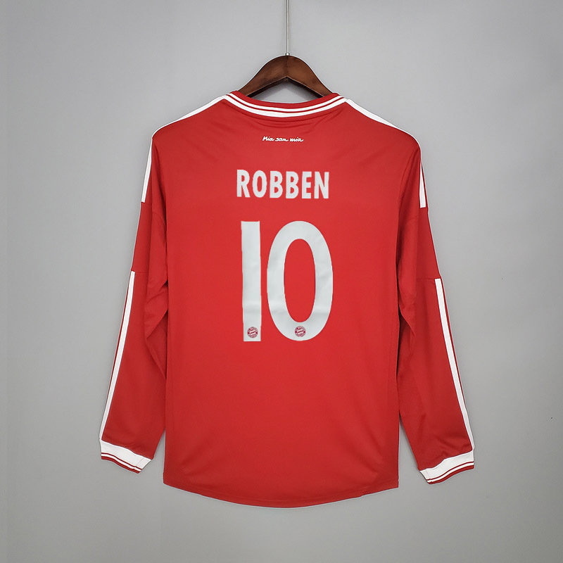 Retro long sleeve Bayern Munich 13-14 Champions League home   Football jersey retro