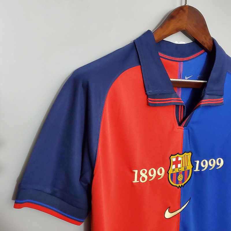 Centenary Edition Retro 1999 FC Barcelona 100th Anniversary version home FIGO RIVALDO GUARDIOLA ANDERSON Football jersey retro