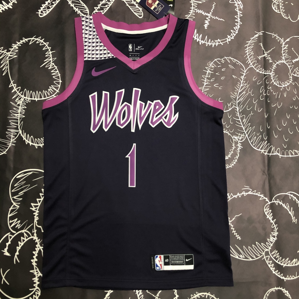 Minnesota Timberwolves Black Purple 1 Edwards