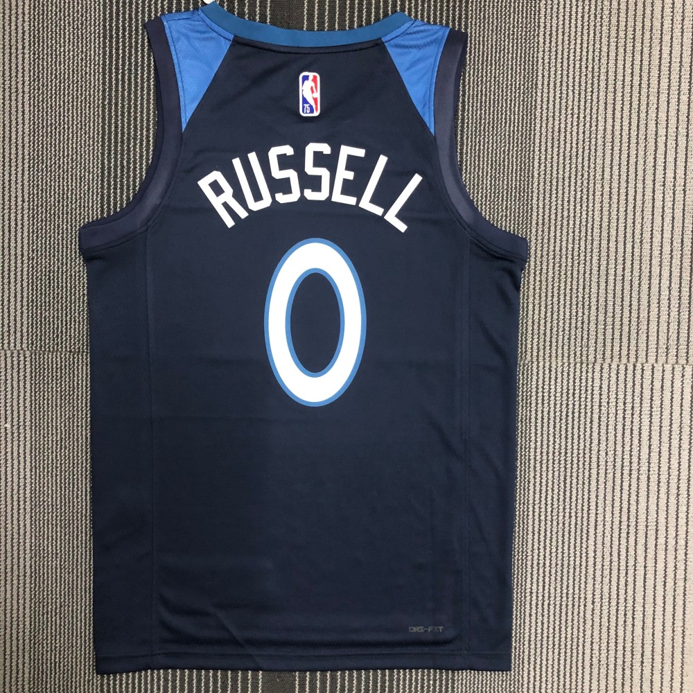 75th Anniversary Minnesota Timberwolves Navy Blue 0 Russell