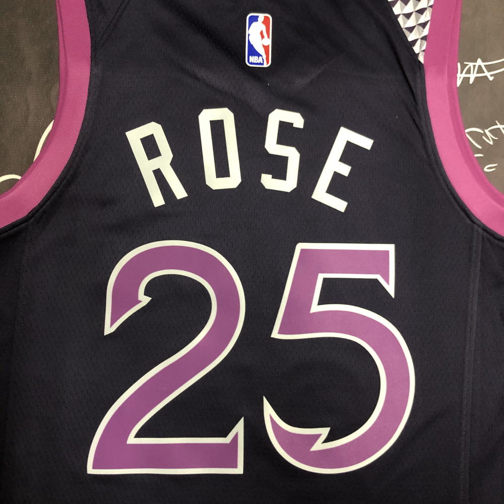 Minnesota Timberwolves Black Purple 25 Rose