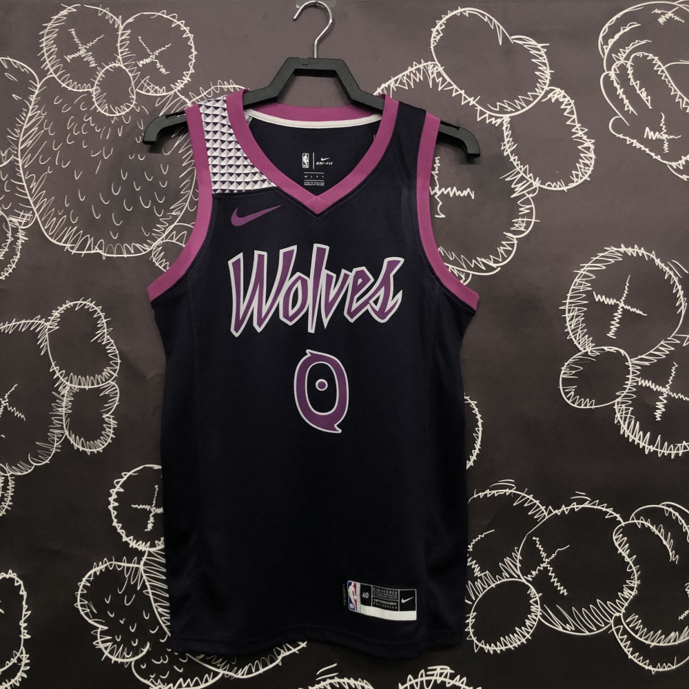 Minnesota Timberwolves Black Purple 0 Russell