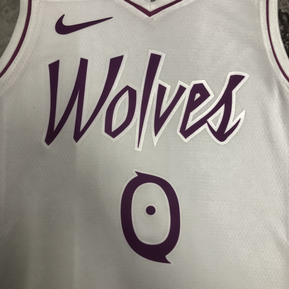 Minnesota Timberwolves White Pink 0 Russell