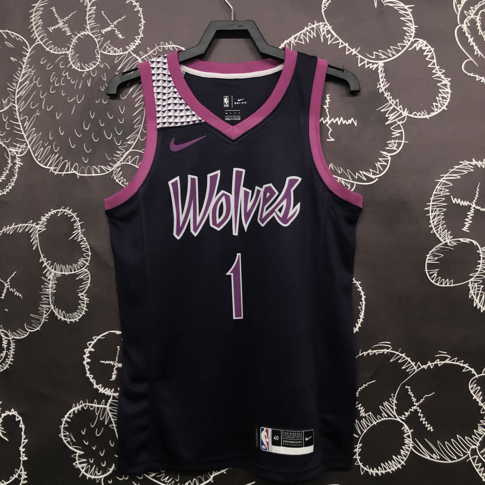 Minnesota Timberwolves Black Purple 1 Edwards