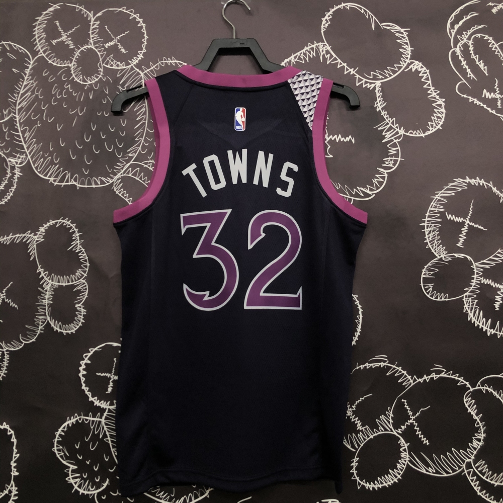 Minnesota Timberwolves Black Purple 32 Towns