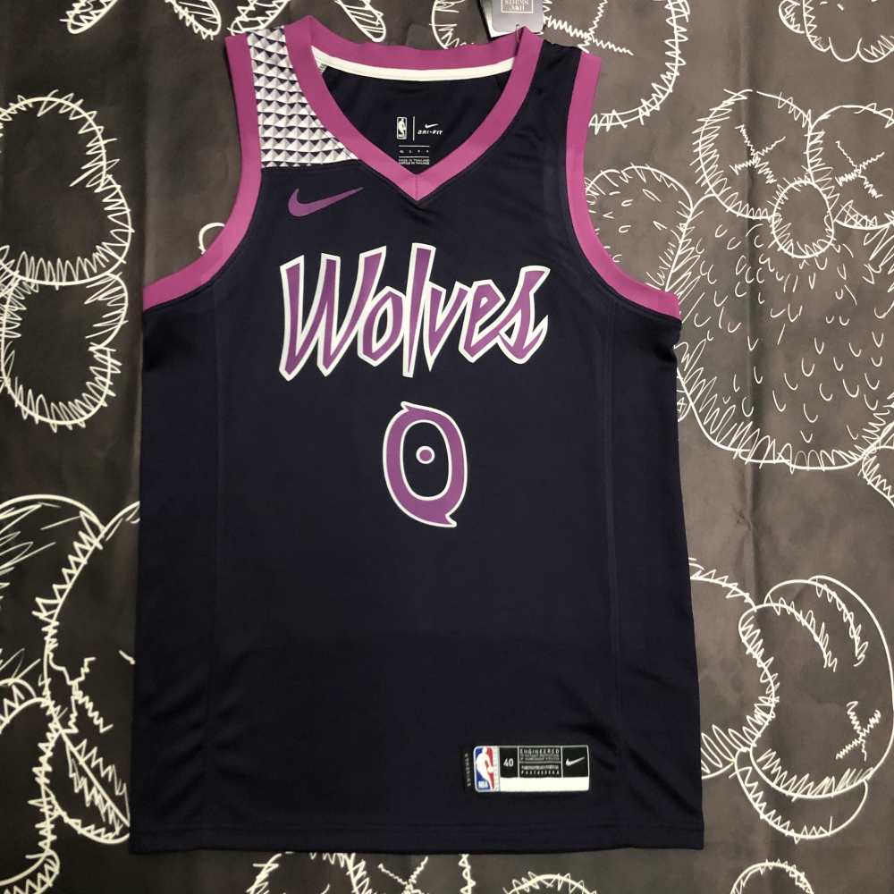 Minnesota Timberwolves Black Purple 0 Russell