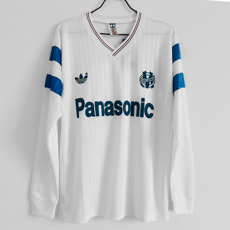 Retro Marseille 1990 home long sleeve Football jersey retro