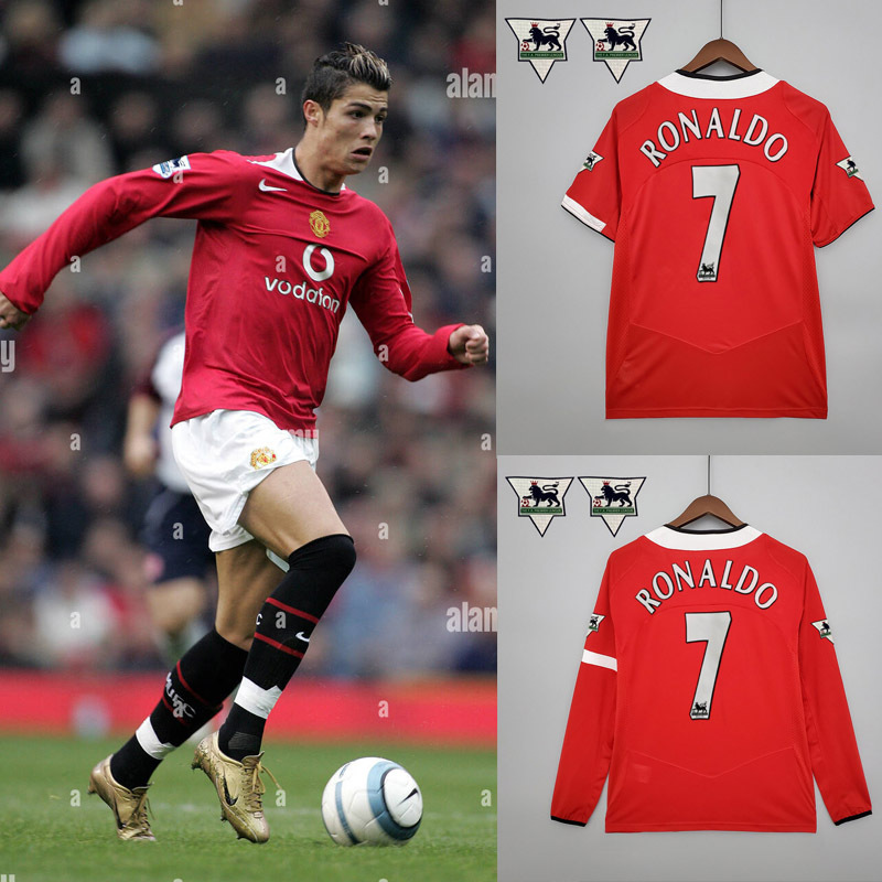 Retro Manchester United 2004-06  home Ronaldo ROONEY v.NISTELROOY GIGGS KEANE Football jersey retro