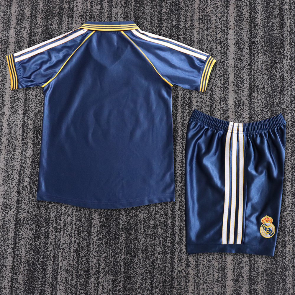 1998-00 Real Madrid Second away game Retro Kids Soccer Jersey