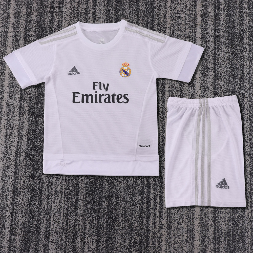 2015-16 Real Madrid home Kids Retro Football jersey  RONALDO Benzema Bale Sergio Ramos ISCO KROOS Modric
