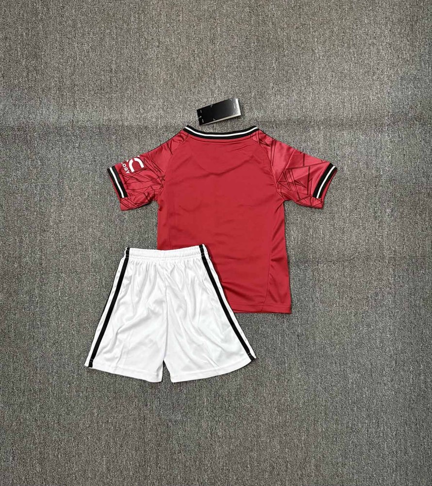 2025-26 Manchester United Home Kids Kit