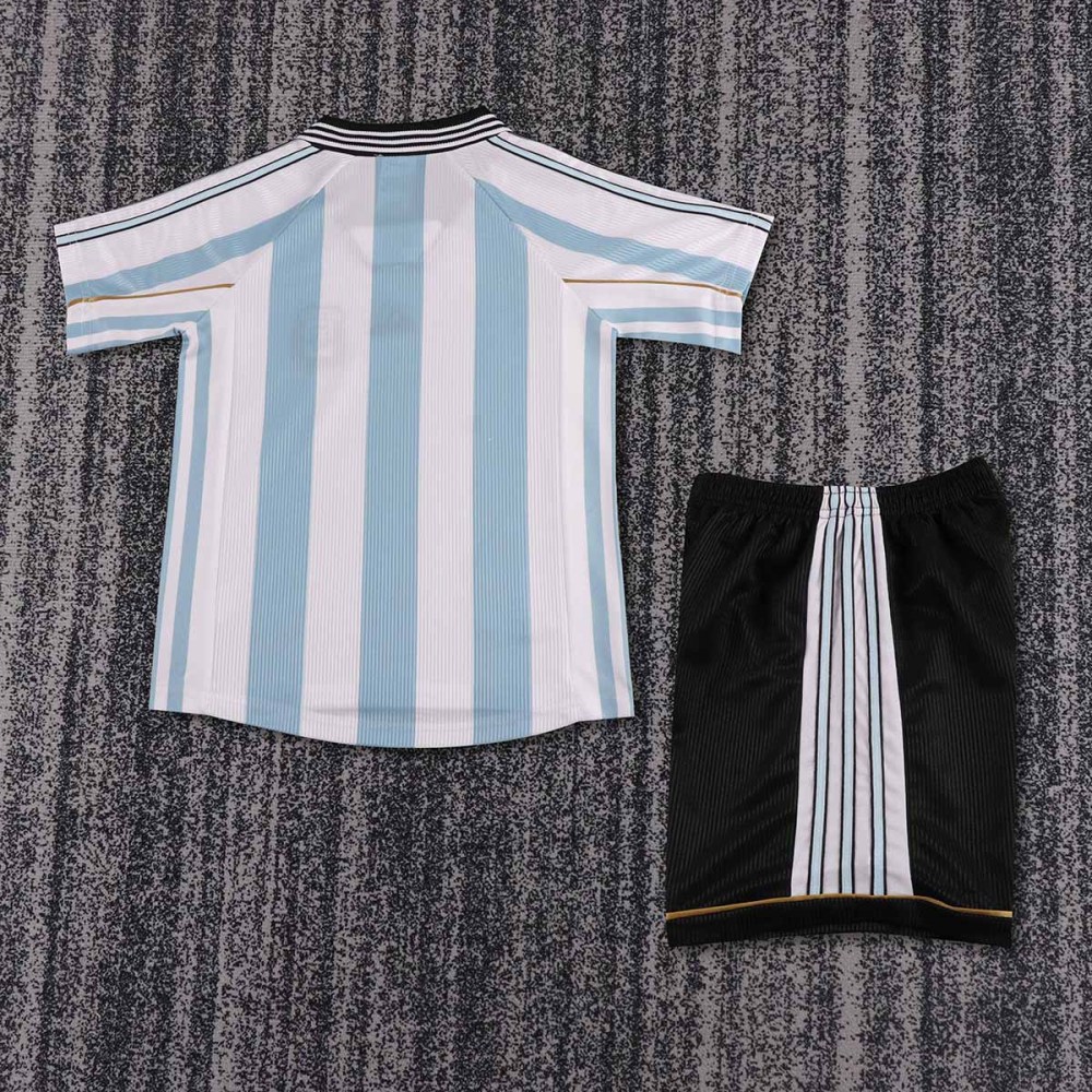 1998 Argentina Home kids Retro Football Jersey