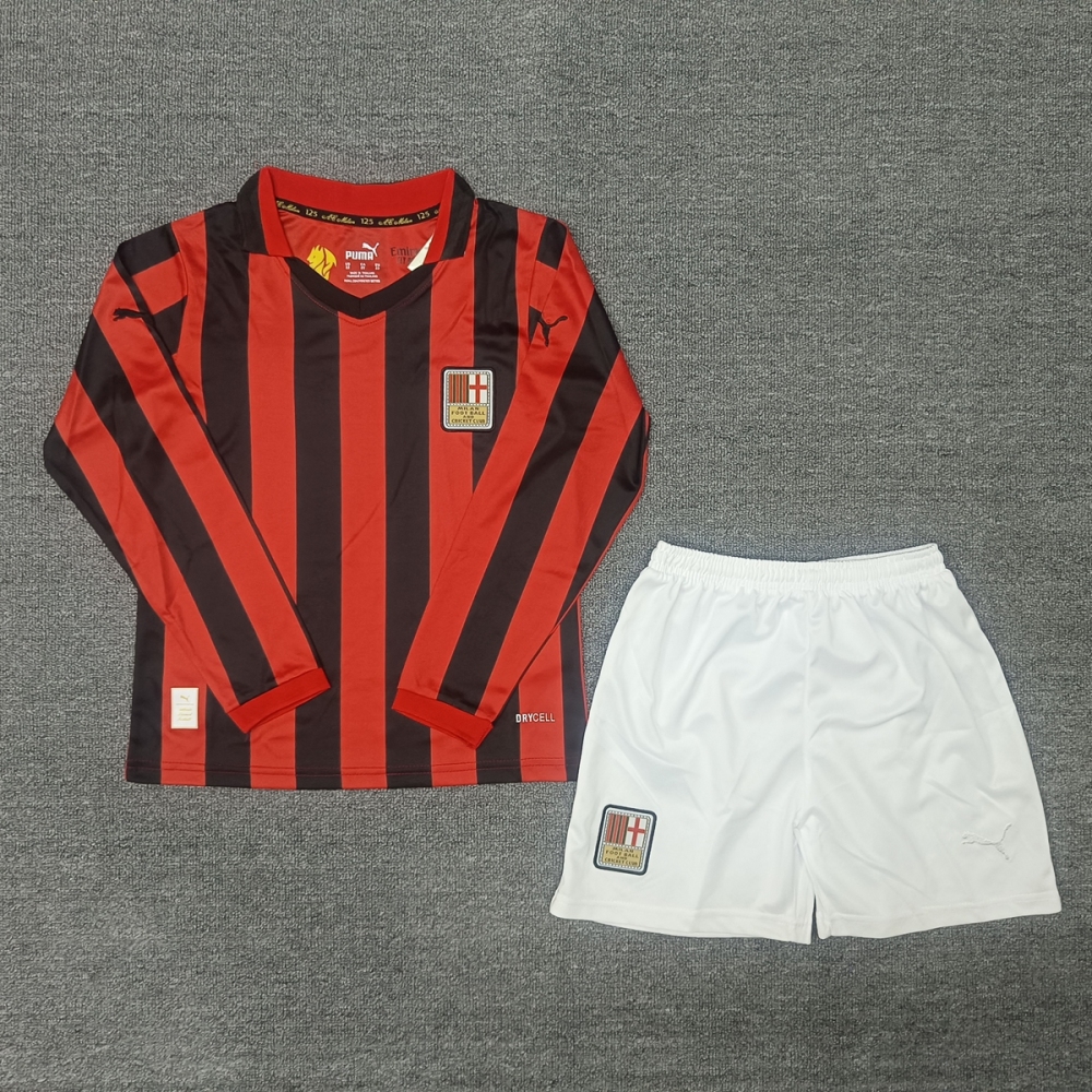 2024-25 AC Milan 125th Anniversary Edition Long Sleeve Kids Football Jersey