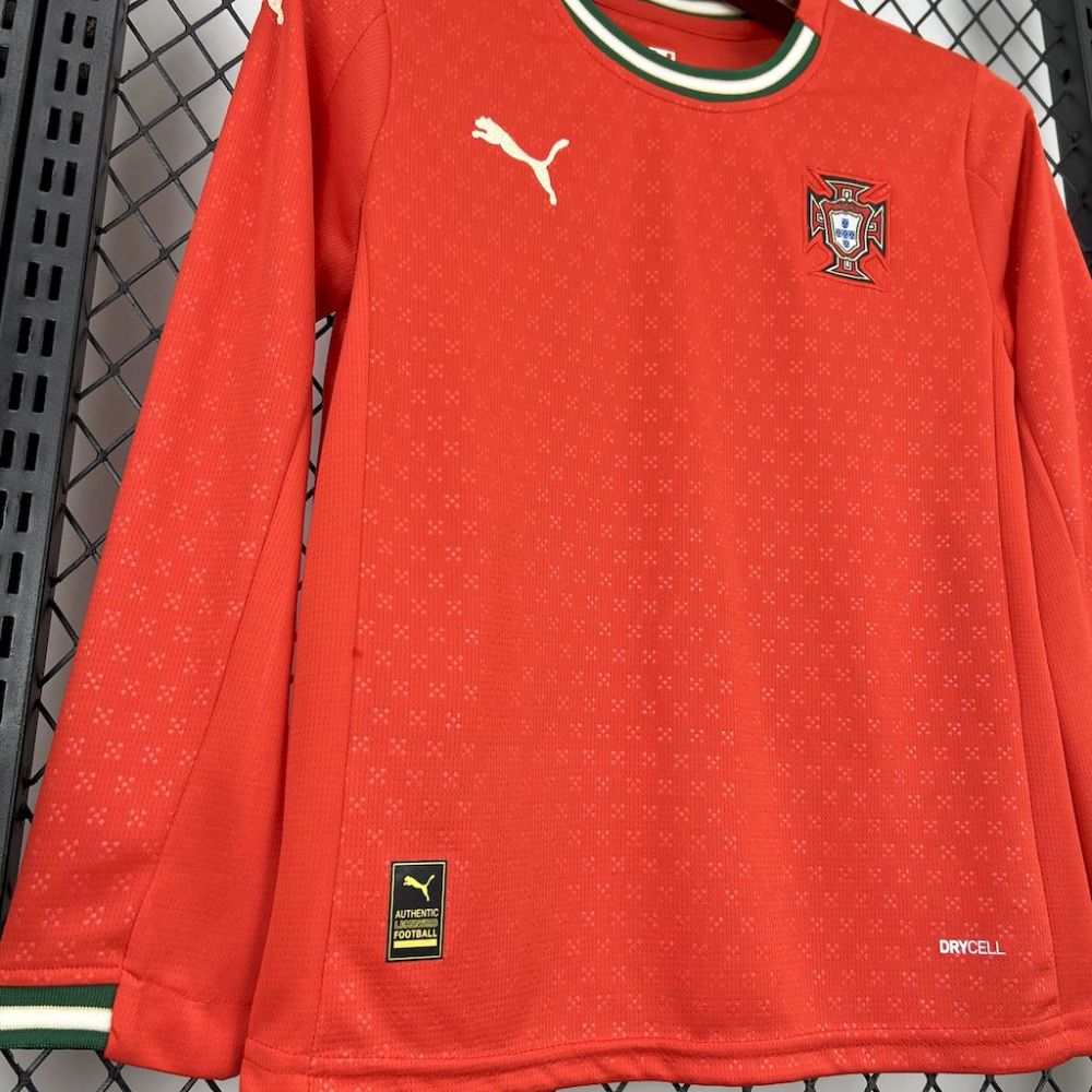 2025-26 Portugal Home Long sleeve Kids Football jersey