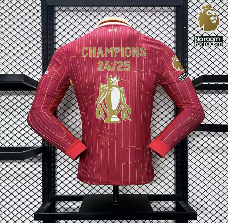 Player 2024-25 CHAMPIONS Liverpool Home Long Sleeves Football jersey