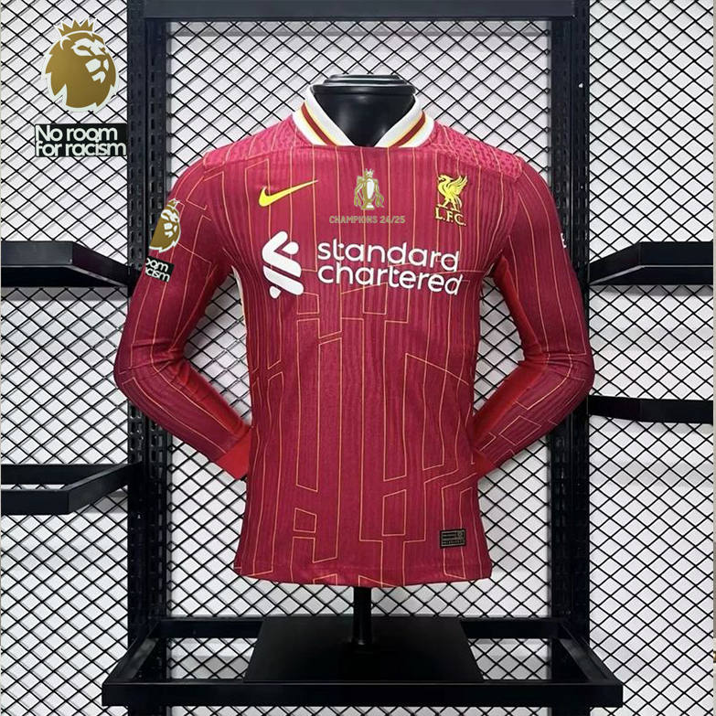 Player 2024-25 CHAMPIONS Liverpool Home Long Sleeves Football jersey