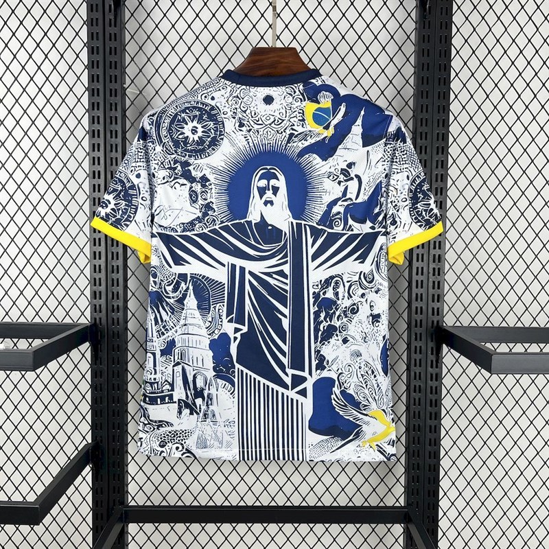 2025-26 Brazil season blue and white jersey Football jersey