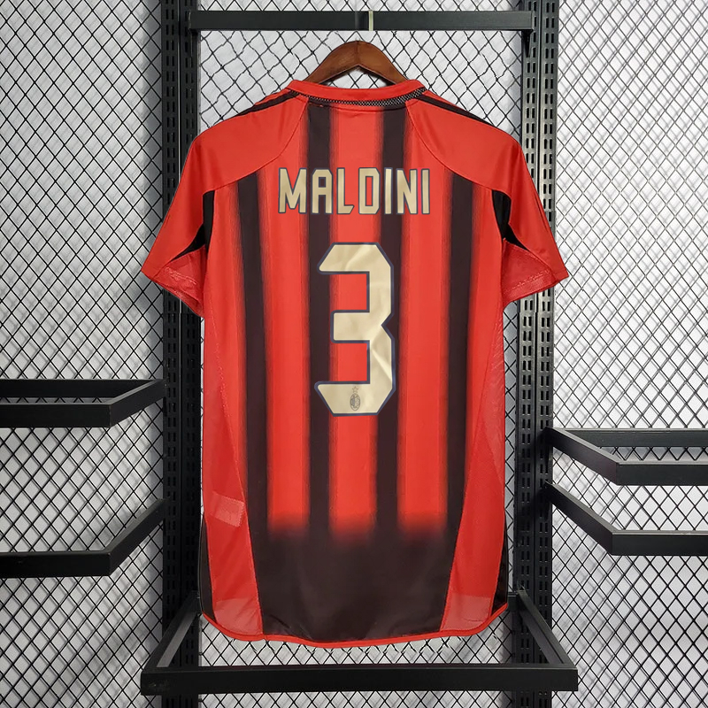 Retro 2004-05 AC Milan home KAKA MALDINI SHEVCHENKO  Football jersey retro