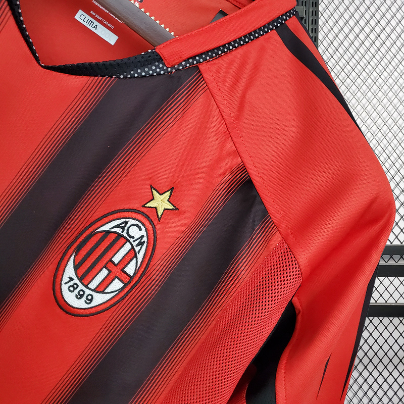 Retro 2004-05 AC Milan home KAKA MALDINI SHEVCHENKO  Football jersey retro