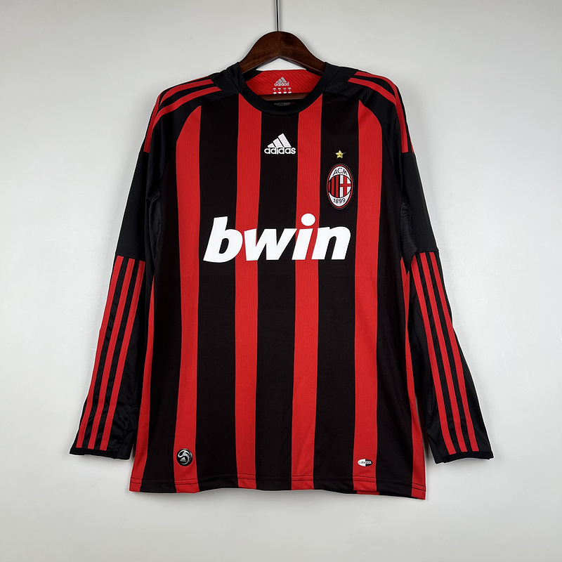 Retro 2008-09 AC Milan Home Long Sleeve Football jersey retro