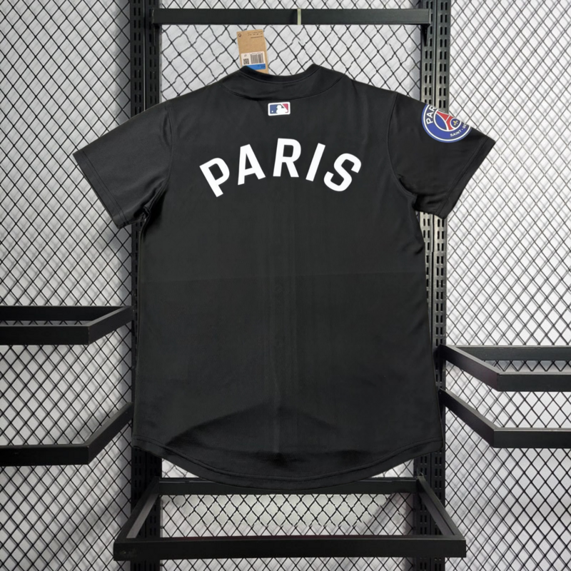 2025-26 PSG Baseball uniform black Football jersey