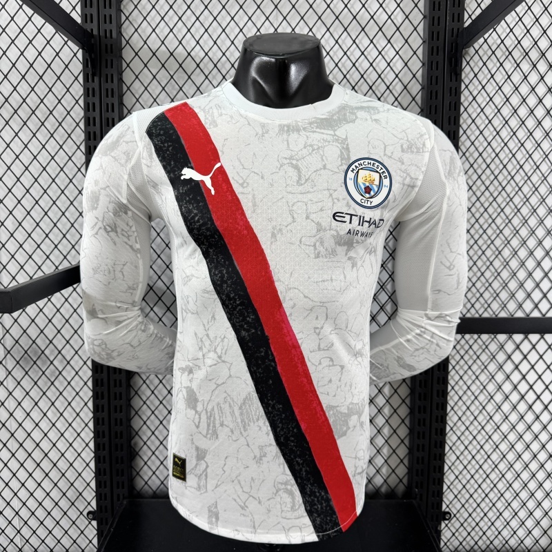 Player 2025-26 Manchester City Away long sleeves football jersey