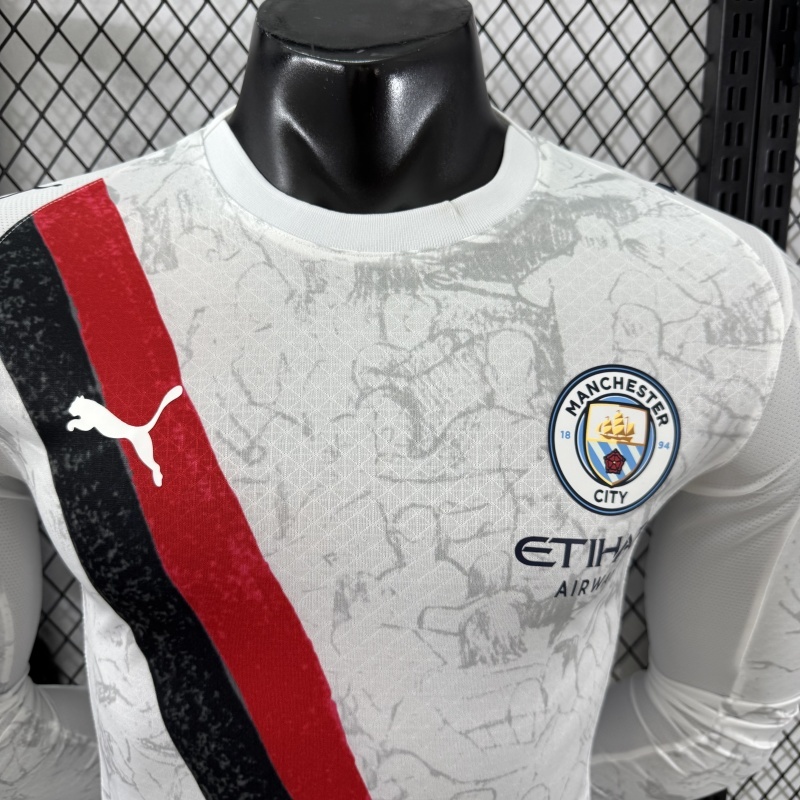 Player 2025-26 Manchester City Away long sleeves football jersey