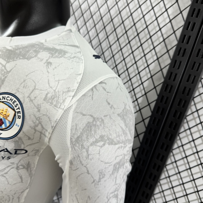 Player 2025-26 Manchester City Away long sleeves football jersey