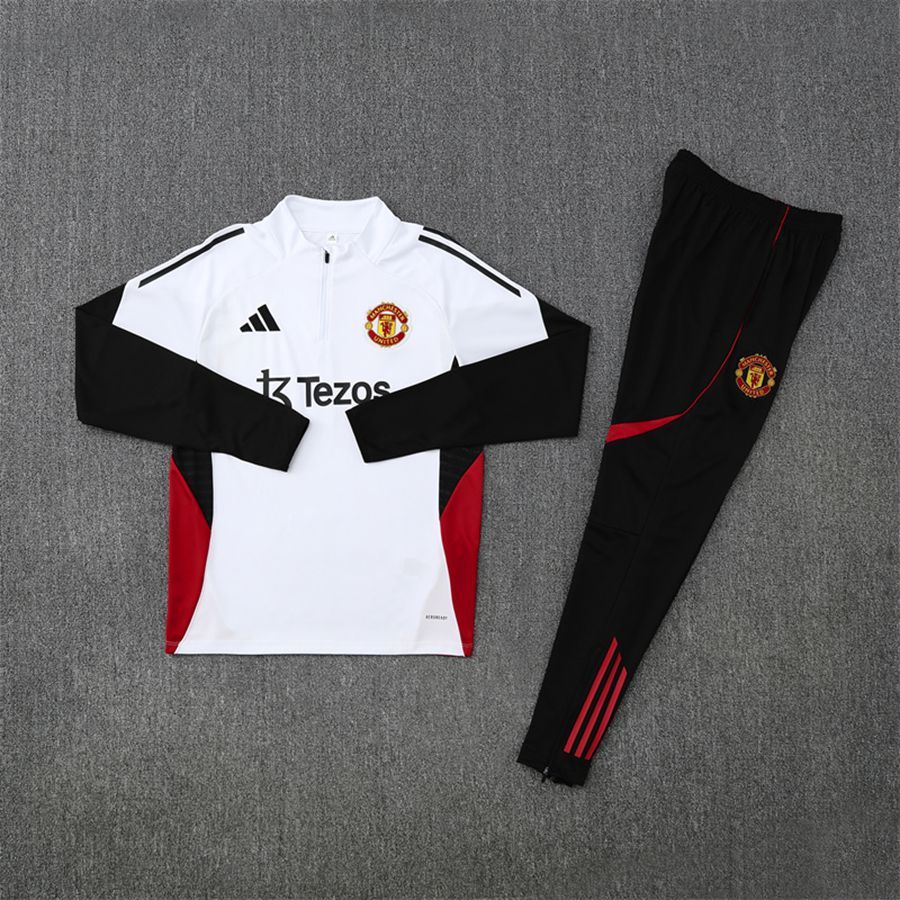 2025-26 Manchester United White Long Sleeve Training Suit