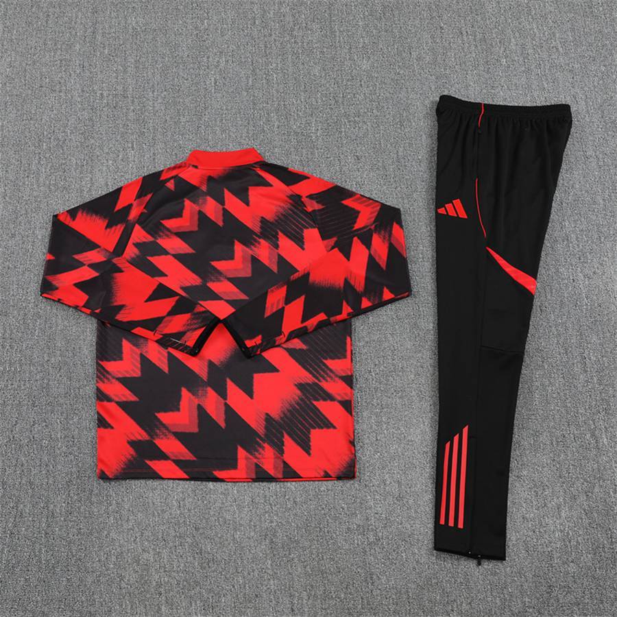2025-26 Manchester United Red and Black [Camouflage] Long Sleeve Training Suit
