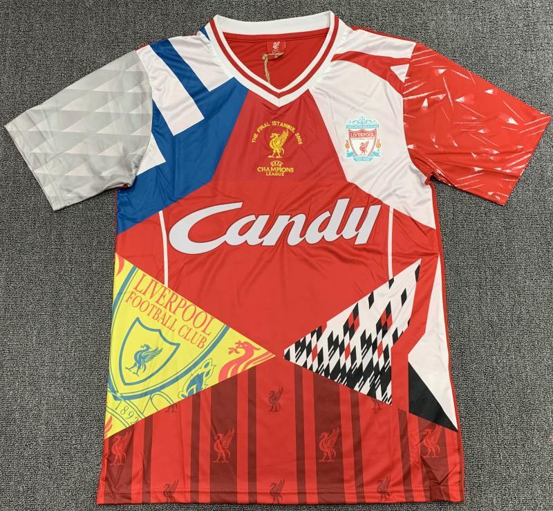 Retro 2005 Liverpool Mixed commemoration Football jersey retro