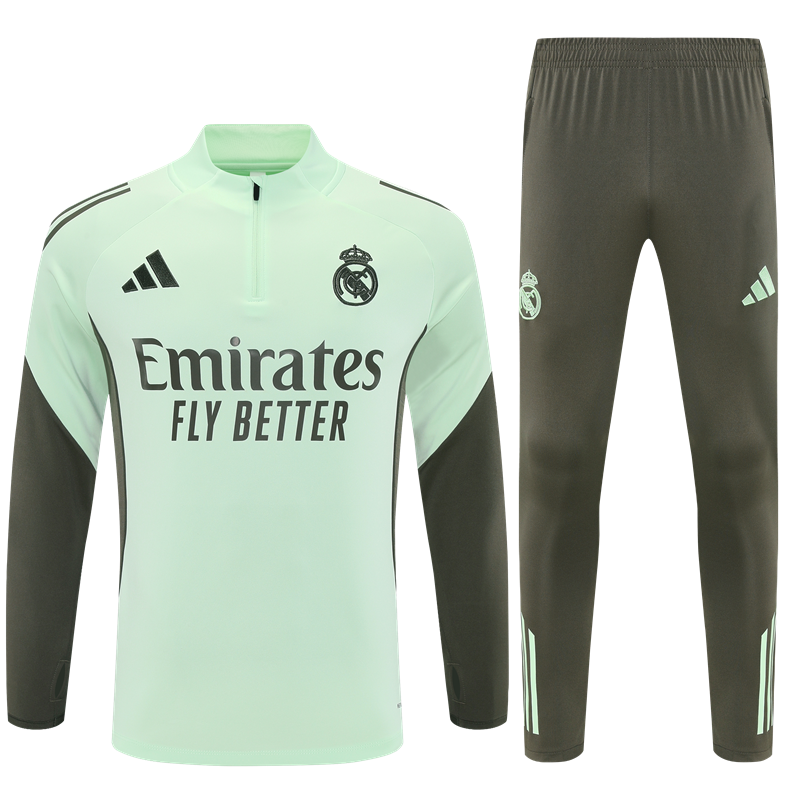 2025-26 Real Madrid light green long sleeved training uniform