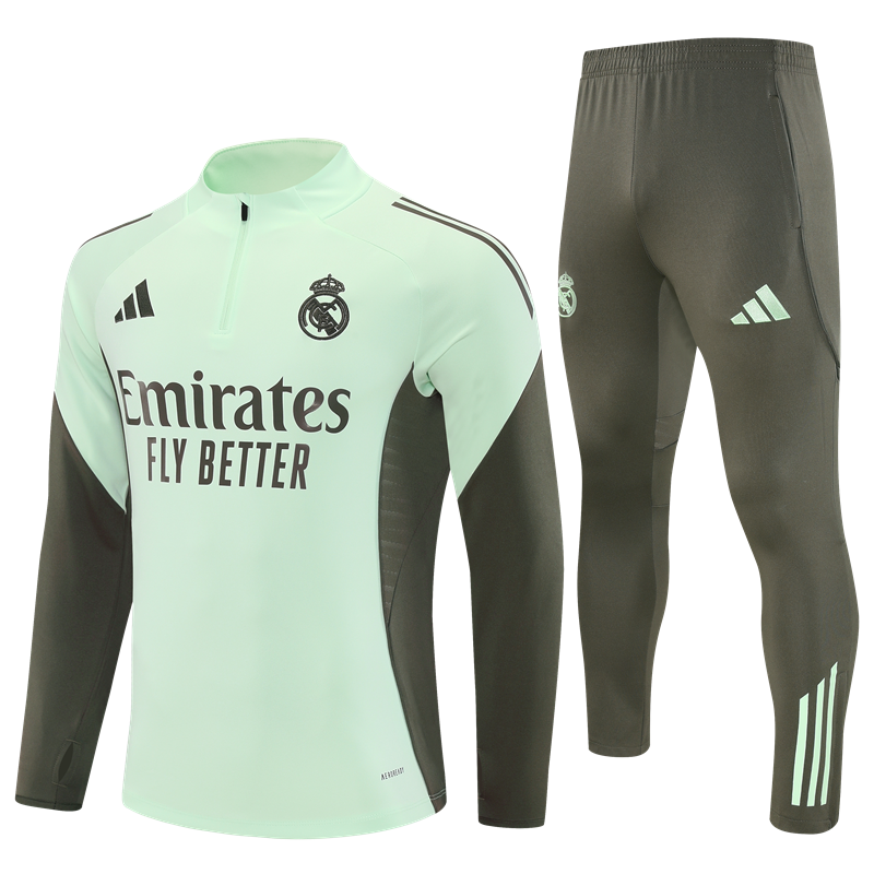 2025-26 Real Madrid light green long sleeved training uniform