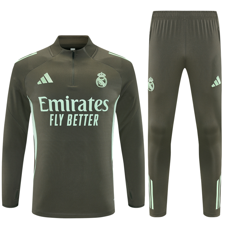 2025-26 Real Madrid khaki long sleeved training uniform