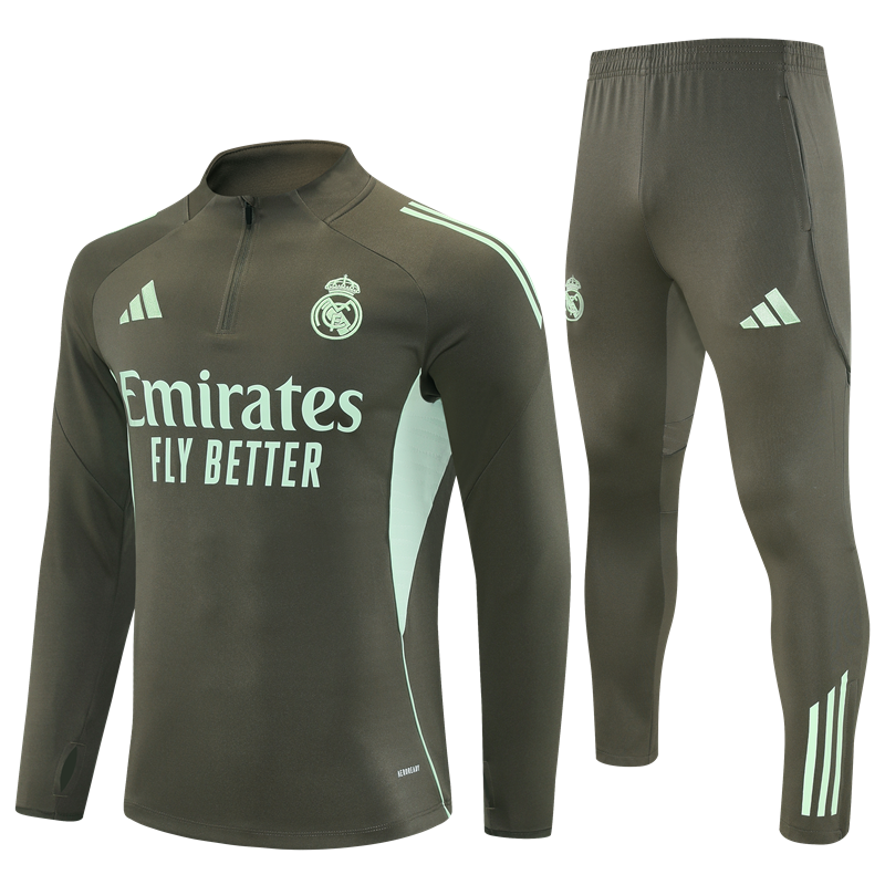 2025-26 Real Madrid khaki long sleeved training uniform