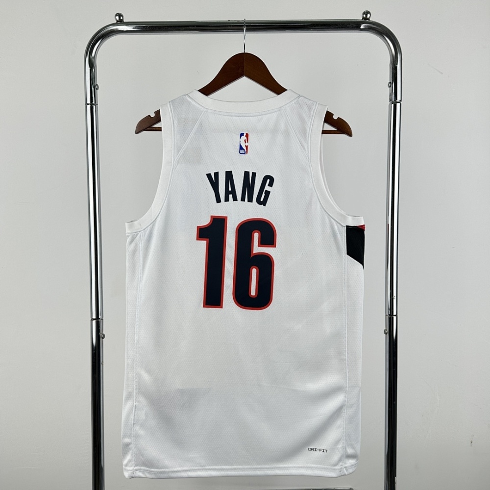 2026 NBA Portland Trail Blazers 16 YANG Basketball Jersey